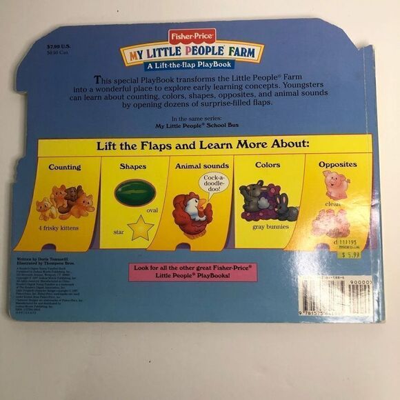 fisher price my little people farm a lift the flap play book cardboard as is - Picture 9 of 11